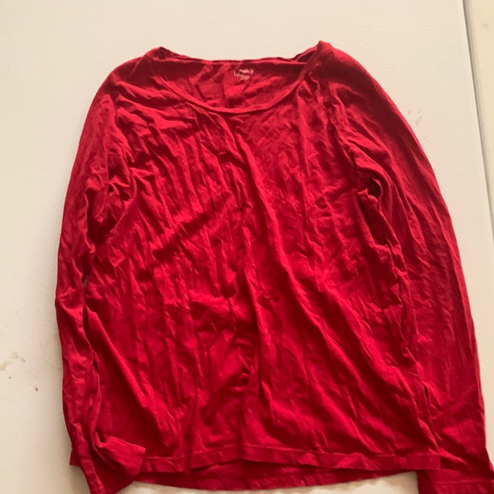 Women’s large Loft outlet red long sleeved shirt